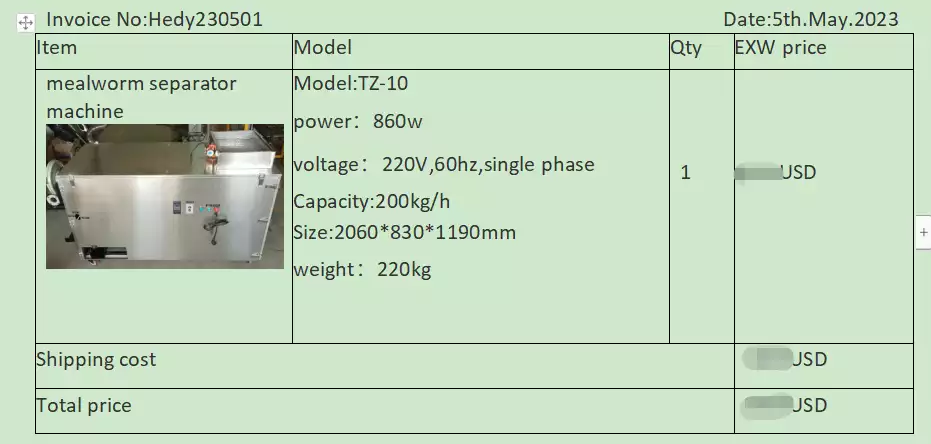 Tenebrio Molitor Sieving Machine Pi