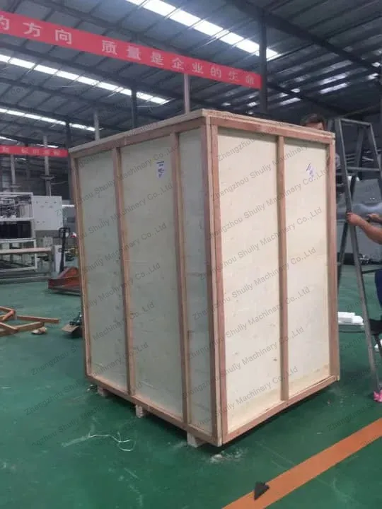 Máquina secadora por microondas en cajas de madera