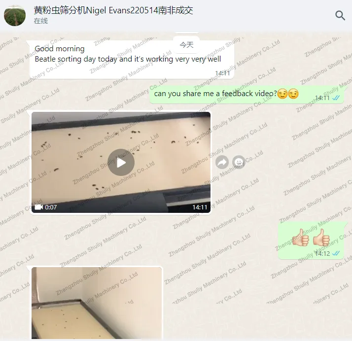 Retroalimentación del agricultor sudafricano de cría de insectos